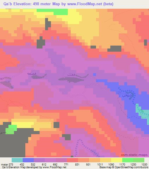 Qa`b,Oman Elevation Map