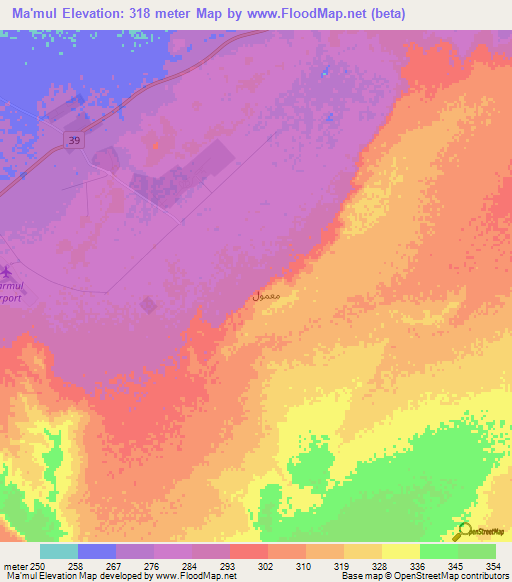 Ma'mul,Oman Elevation Map