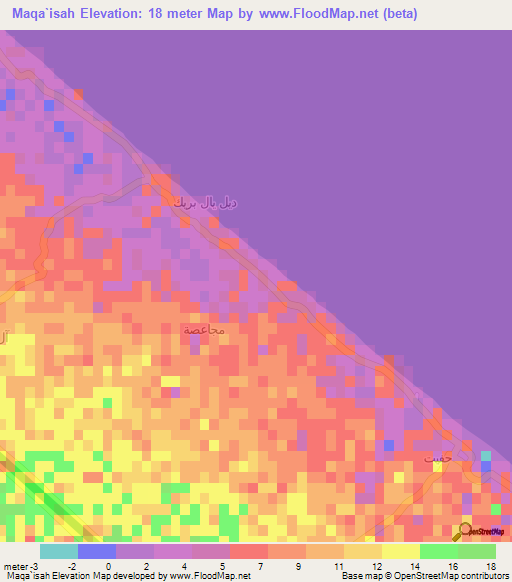 Maqa`isah,Oman Elevation Map