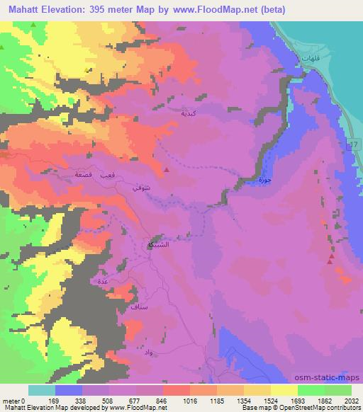 Mahatt,Oman Elevation Map