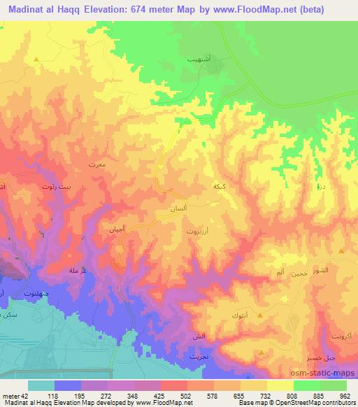 Madinat al Haqq,Oman Elevation Map