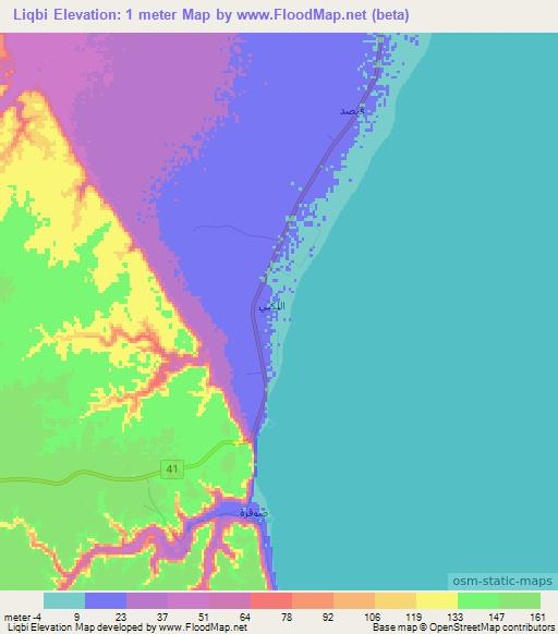 Liqbi,Oman Elevation Map