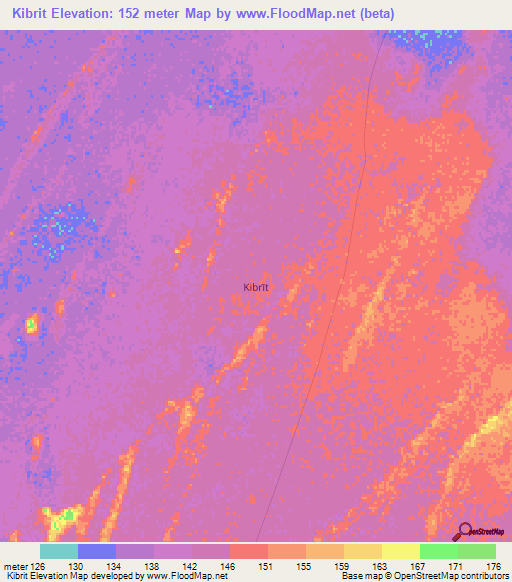 Kibrit,Oman Elevation Map