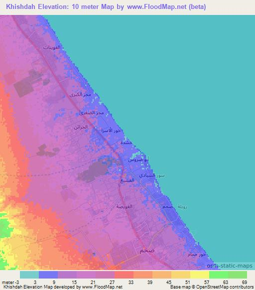 Khishdah,Oman Elevation Map