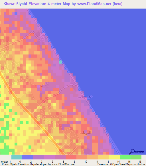 Khawr Siyabi,Oman Elevation Map