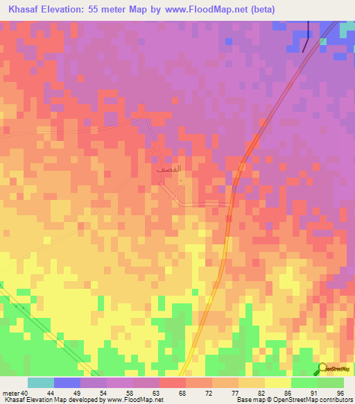 Khasaf,Oman Elevation Map