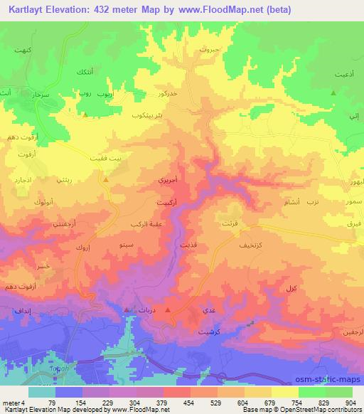 Kartlayt,Oman Elevation Map