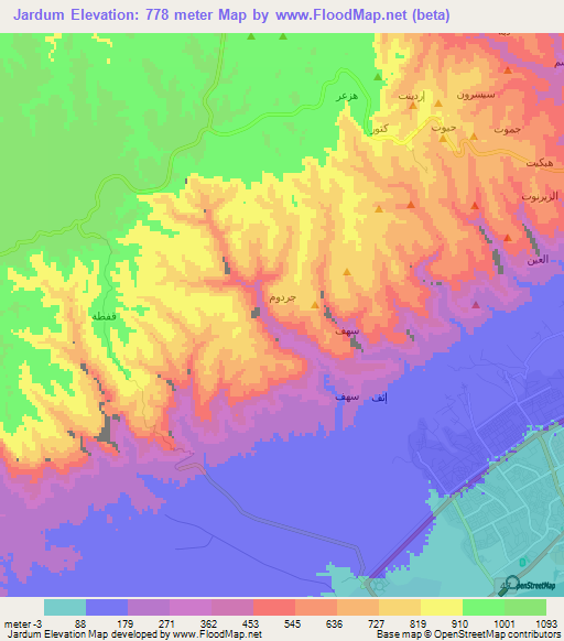 Jardum,Oman Elevation Map