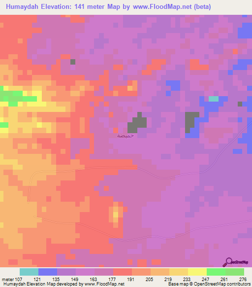 Humaydah,Oman Elevation Map