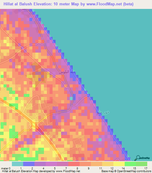 Hillat al Balush,Oman Elevation Map