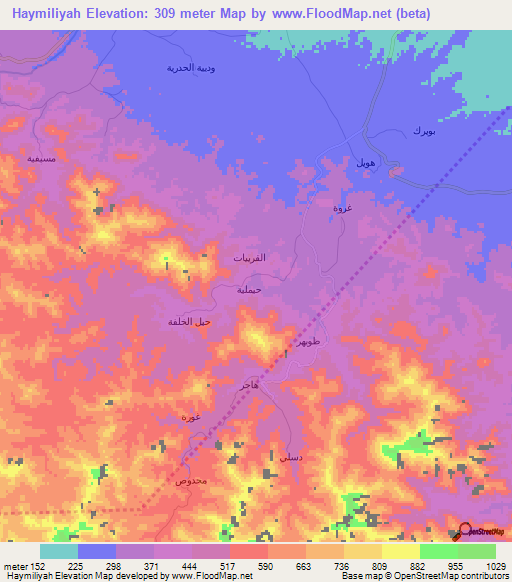 Haymiliyah,Oman Elevation Map