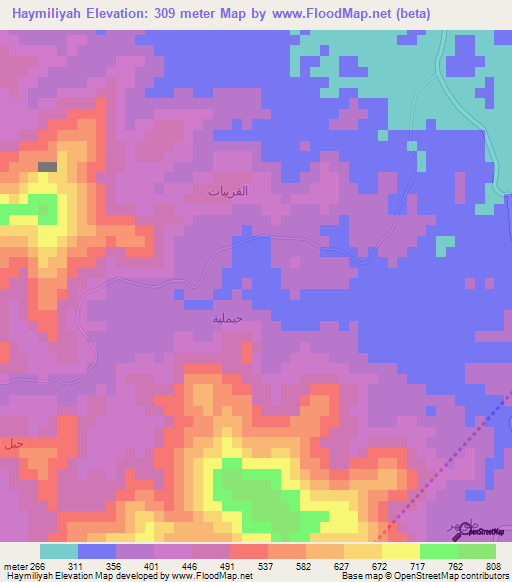 Haymiliyah,Oman Elevation Map