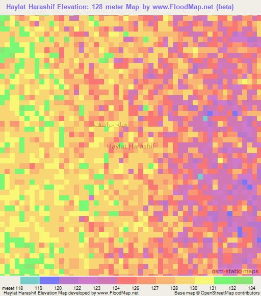 Haylat Harashif,Oman Elevation Map