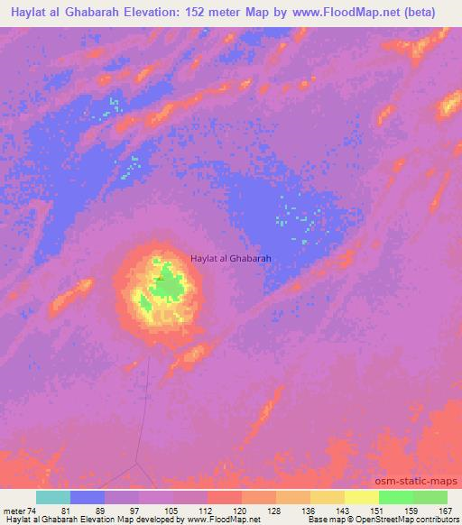 Haylat al Ghabarah,Oman Elevation Map