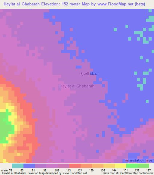 Haylat al Ghabarah,Oman Elevation Map