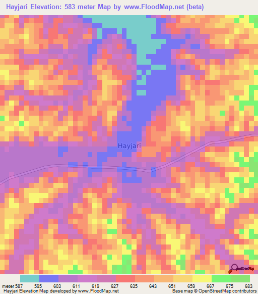 Hayjari,Oman Elevation Map