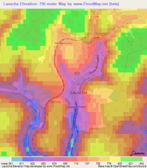 Lauscha,Germany Elevation Map