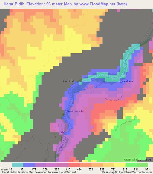 Harat Bidih,Oman Elevation Map