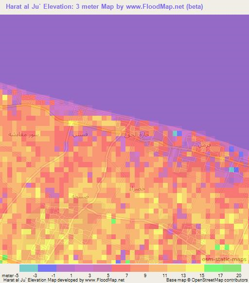 Harat al Ju`,Oman Elevation Map