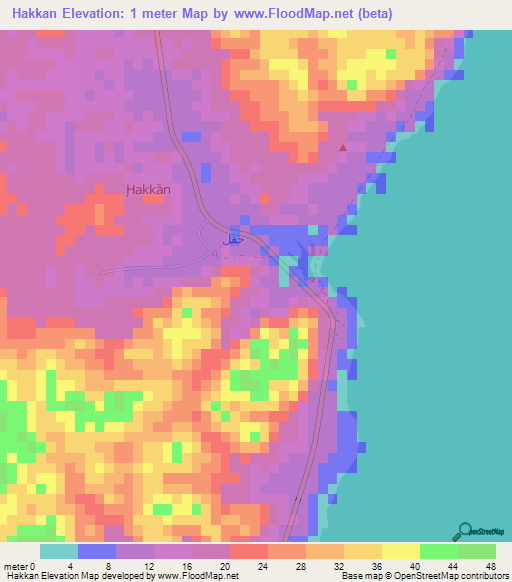 Hakkan,Oman Elevation Map