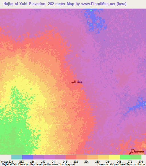 Hajlat al Yahi,Oman Elevation Map