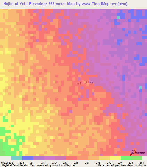 Hajlat al Yahi,Oman Elevation Map