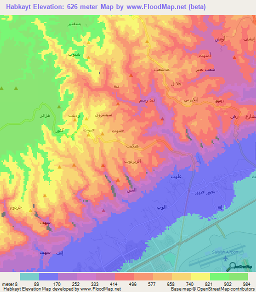 Habkayt,Oman Elevation Map