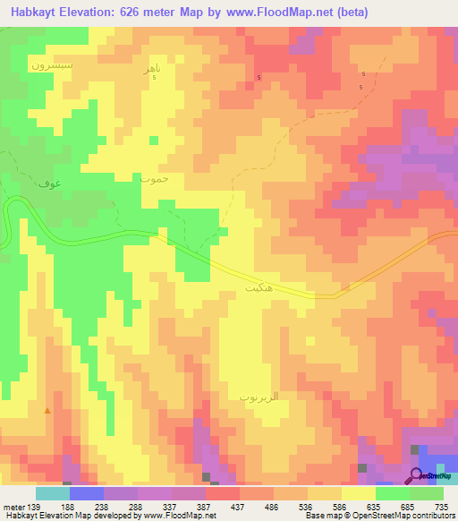 Habkayt,Oman Elevation Map