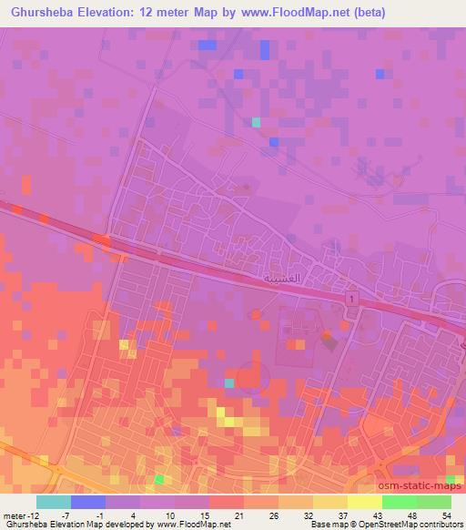 Ghursheba,Oman Elevation Map