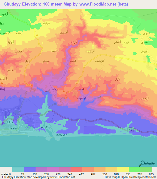 Ghudayy,Oman Elevation Map