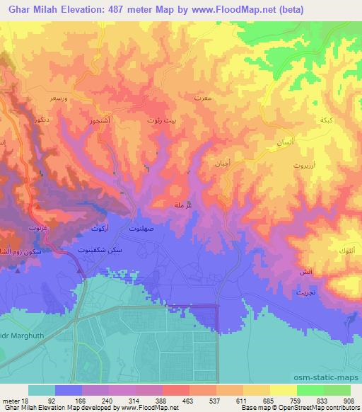 Ghar Milah,Oman Elevation Map