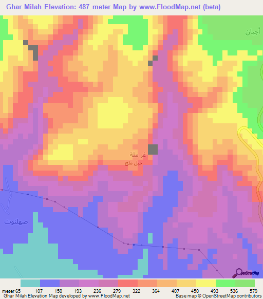 Ghar Milah,Oman Elevation Map