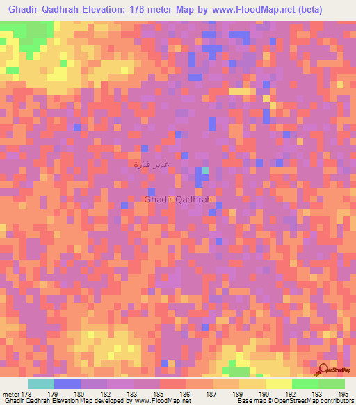 Ghadir Qadhrah,Oman Elevation Map