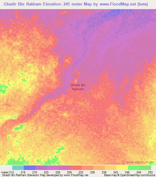 Ghadir Bin Rakham,Oman Elevation Map