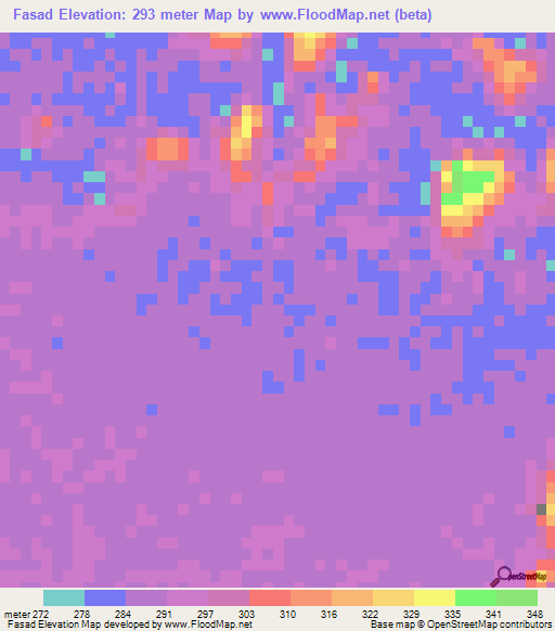 Fasad,Oman Elevation Map