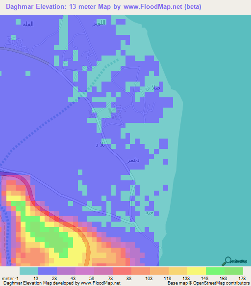 Daghmar,Oman Elevation Map