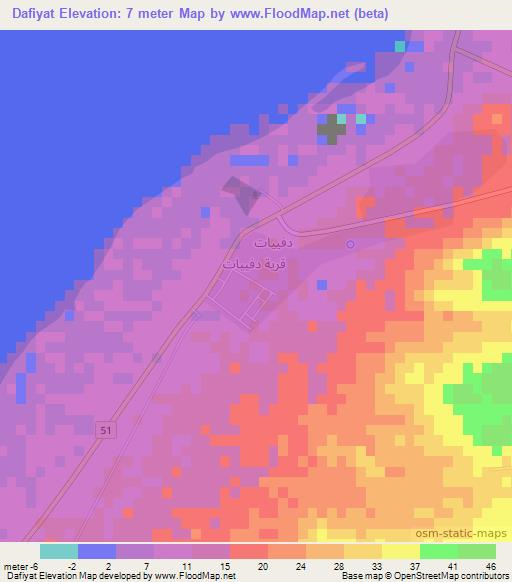 Dafiyat,Oman Elevation Map