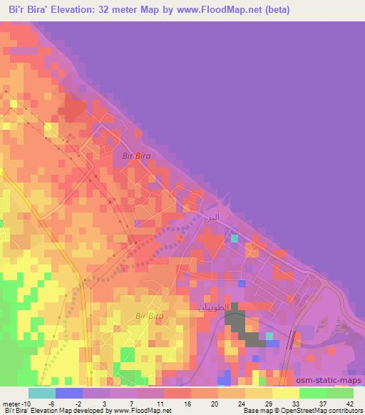 Bi'r Bira',Oman Elevation Map