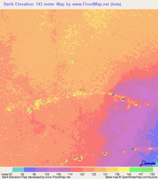 Barik,Oman Elevation Map