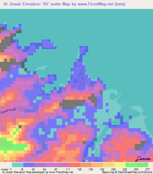 Al Jissah,Oman Elevation Map