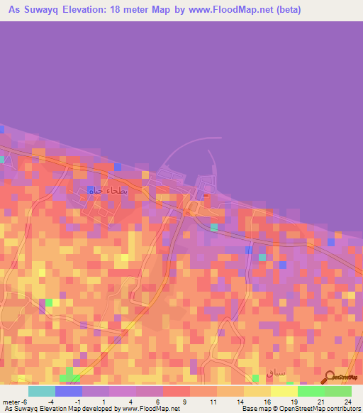 As Suwayq,Oman Elevation Map