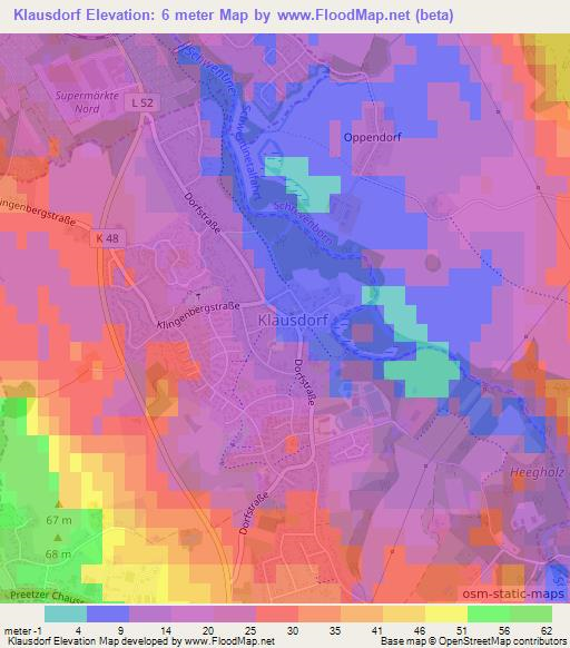 Klausdorf,Germany Elevation Map