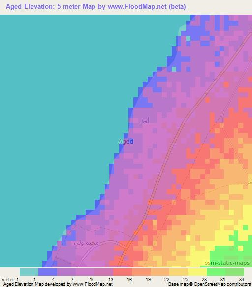 Aged,Oman Elevation Map