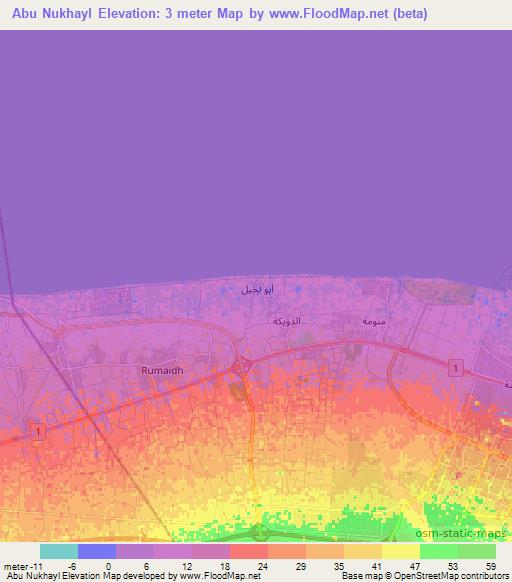 Abu Nukhayl,Oman Elevation Map