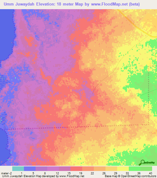 Umm Juwaydah,Qatar Elevation Map