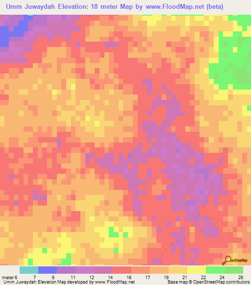 Umm Juwaydah,Qatar Elevation Map