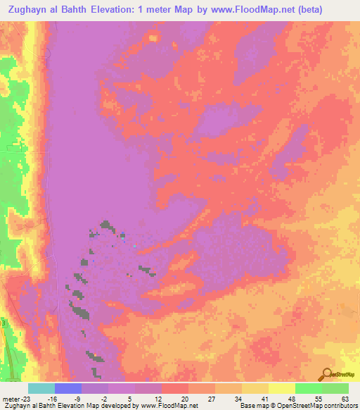 Zughayn al Bahth,Qatar Elevation Map