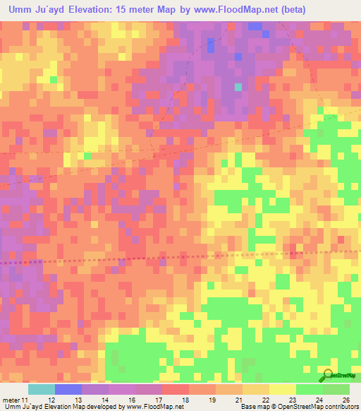 Umm Ju`ayd,Qatar Elevation Map