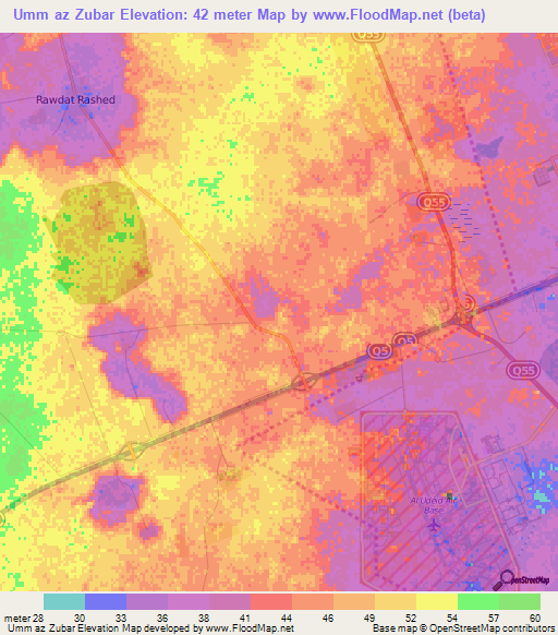 Umm az Zubar,Qatar Elevation Map