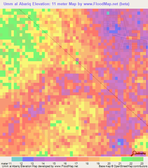 Umm al Abariq,Qatar Elevation Map